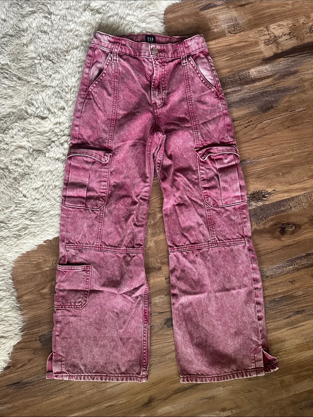 GAP Washed Rose Cargo Jeans